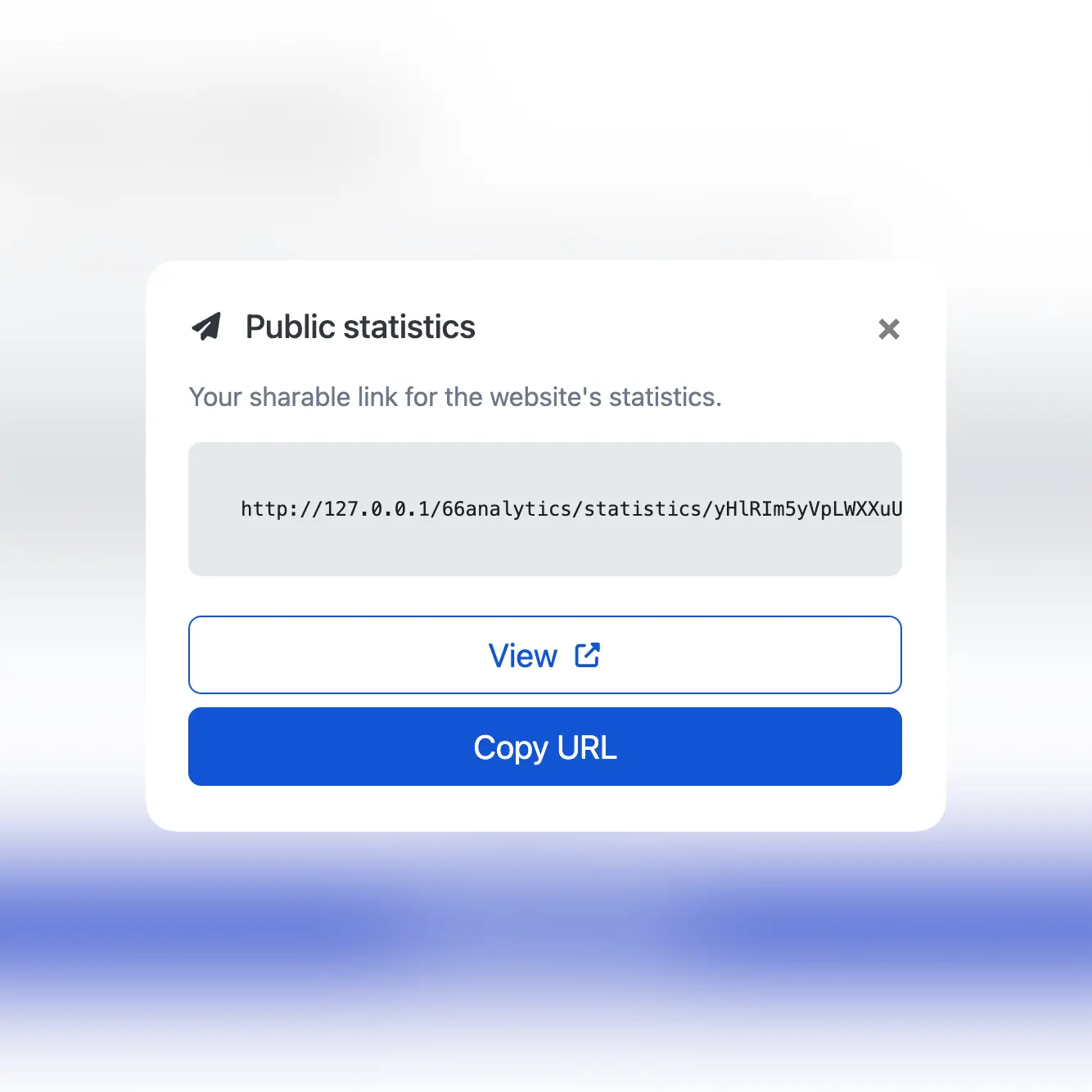 66analytics public statistics sharing feature
